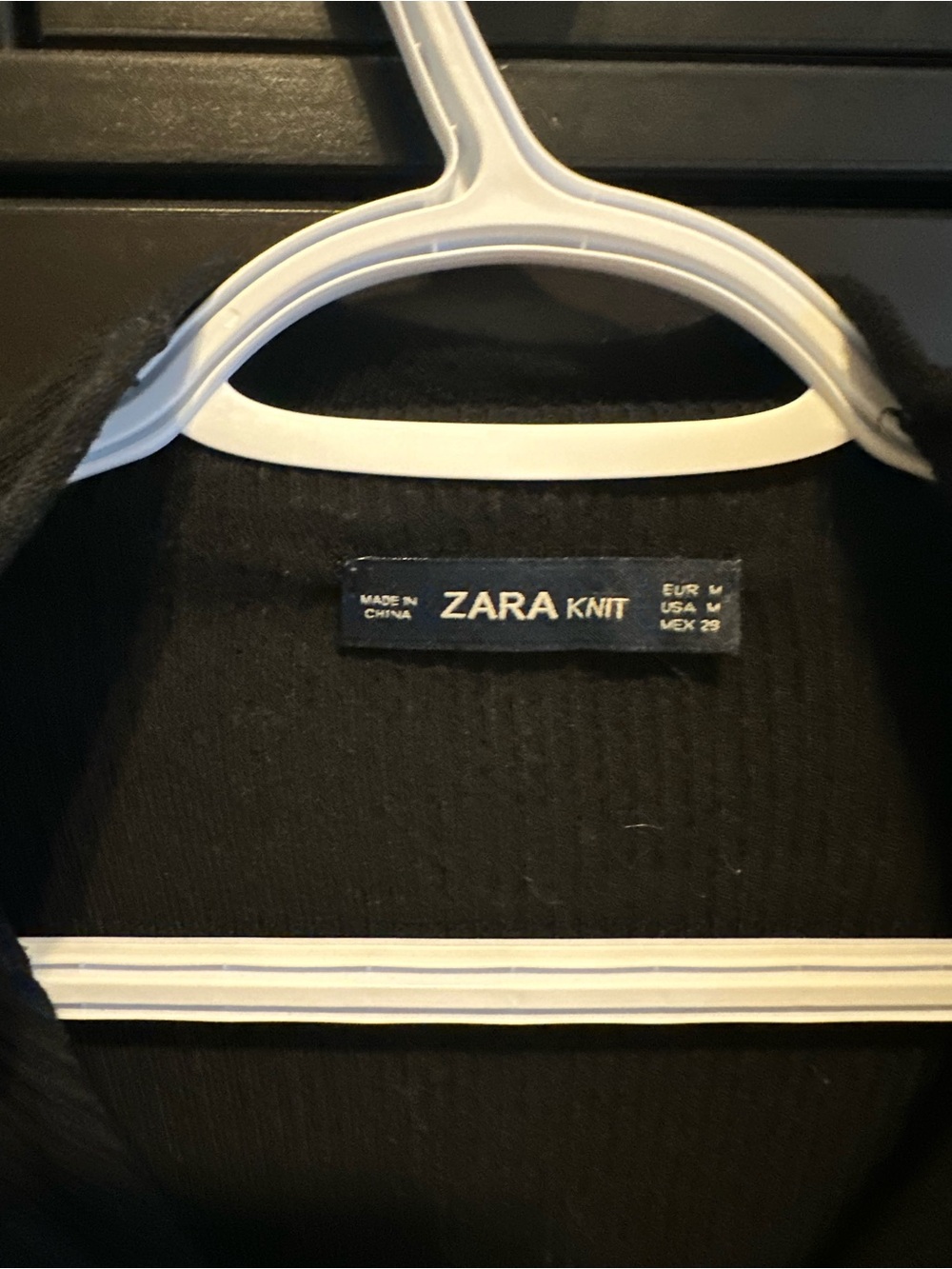 Zara Black Ribbed Zip-Front Sweater - Picture 3 of 3